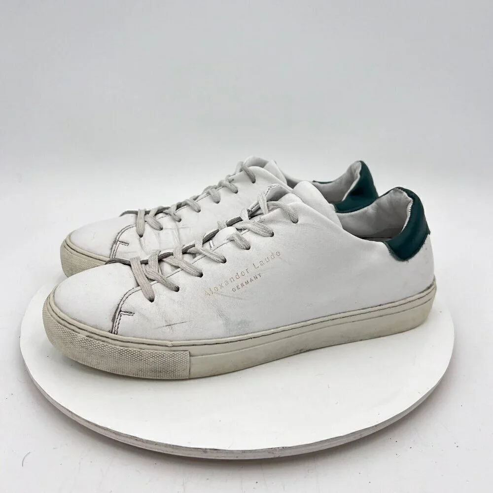 Alexander Laude Women Size EU 41 US 10 White Leather Lace Up Casual Shoes